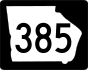 State Route 385 marker