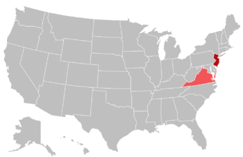 Color coded map of the 2013 gubernatorial races