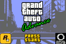 Game title screen showing Grand Theft Auto Advance logo