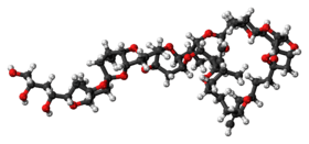 Space-filling model of the halichondrin B molecule