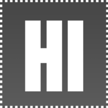 A gray square with the letters "HI" in white