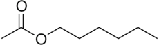Skeletal formula of hexyl acetate