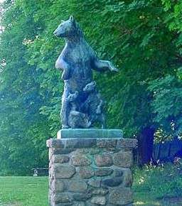 Standing bear statue