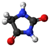 Ball-and-stick model of hydantoin