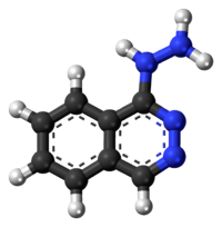 Ball-and-stick model of the hydralazine molecule