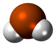 Space-filling model of the hydrogen polonide molecule