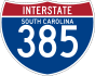 Interstate 385 marker