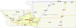 Omaha regional map with I-480 highlighted in red.