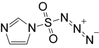 Space-filling model of the imidazole-1-sulfonyl azide molecule