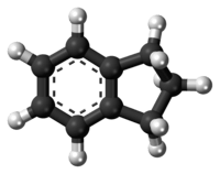 Ball-and-stick model of the indane molecule