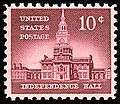 Independence Hall US stamp 10c 1956 issue.jpg