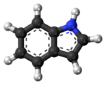 Ball-and-stick model of indole