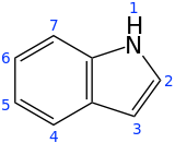 Skeletal formula with numbering scheme