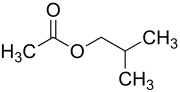 Skeletal formula of isobutyl acetate