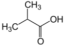 Skeletal formula of isobutyric acid