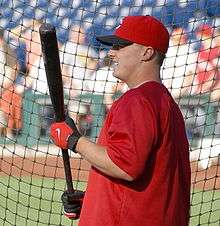 Jay Bruce taking batting practice.