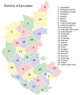 Map of 30 districts in region