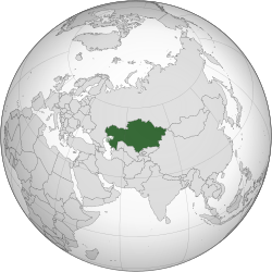 Location of  Kazakhstan  (green)