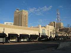 Kyle building in the foreground