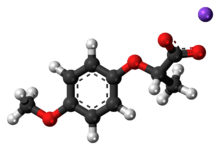 Ball-and-stick model of the component ions of lactisole