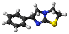 Ball-and-stick model of the levamisole molecule