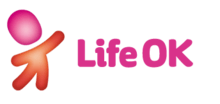 A stylized image of a stick person with an arm raised towards the words "Life OK"