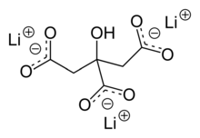 2D chemical structure of lithium citrate