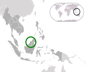 Location of  Brunei  (green)in ASEAN  (dark grey)  –  [Legend]