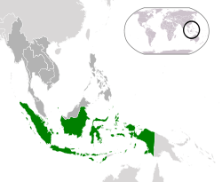 Location of  Indonesia  (green)in ASEAN  (dark grey)  –  [Legend]