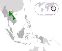 Location of  Laos  (green)in ASEAN  (dark grey)  –  [Legend]