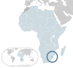 Location of  Swaziland  (dark blue)– in Africa  (light blue & dark grey)– in the African Union  (light blue)