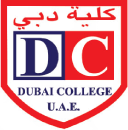 Dubai College Emblem. Bold letters "DC", with full name displayed in Arabic & English.