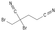 Structural formula of methyldibromo glutaronitrile