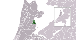 Highlighted position of Zeevang in a municipal map of North Holland