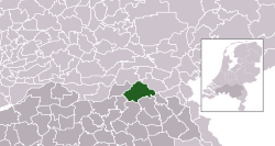 Highlighted position of Oss in a municipal map of North Brabant