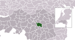 Highlighted position of Sint-Oedenrode in a municipal map of North Brabant