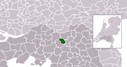 Highlighted position of Vught in a municipal map of North Brabant