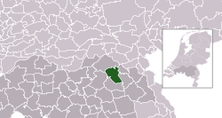 Highlighted position of Landerd in a municipal map of North Brabant