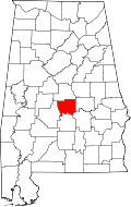 State map highlighting Autauga County