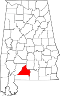 State map highlighting Conecuh County