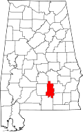 State map highlighting Crenshaw County