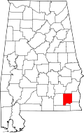 Map of Alabama highlighting Dale County