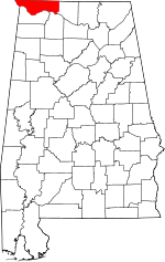 State map highlighting Lauderdale County