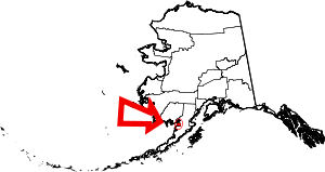 Map of Alaska highlighting Bristol Bay Borough