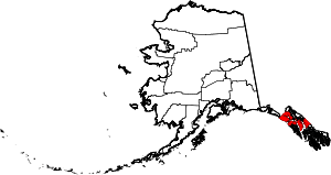 State map highlighting Hoonah–Angoon Census Area