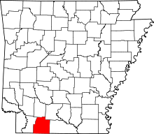 Map of Arkansas highlighting Columbia County