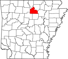 Map of Arkansas highlighting Stone County