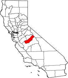 State map highlighting Madera County