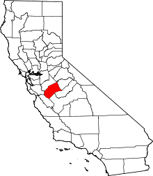 State map highlighting Merced County