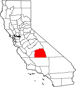 State map highlighting Tulare County